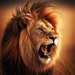 Naklejka premium Golden Mane in the Wind