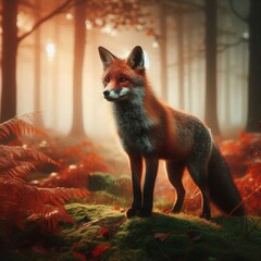 Obraz premium The Watchful Red Fox