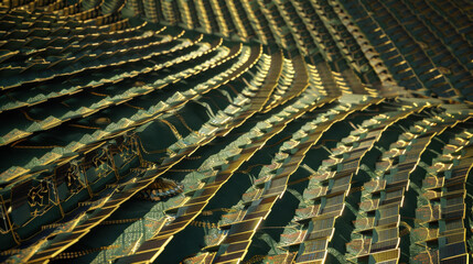 Obraz premium big solar farm with endless rows of solar panels