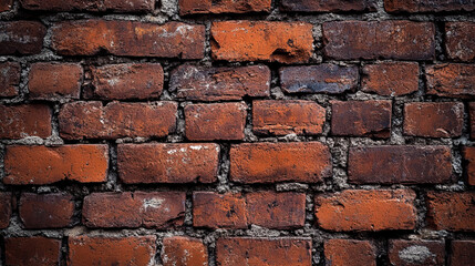 Obraz premium Brick wall texture in a rustic setting with a mix of colors and weathered finish