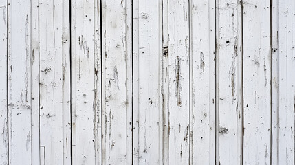 Weathered wooden wall with peeling white paint in an outdoor setting during daylight