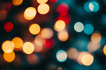 Colorful bokeh lights creating a festive atmosphere during evening celebrations