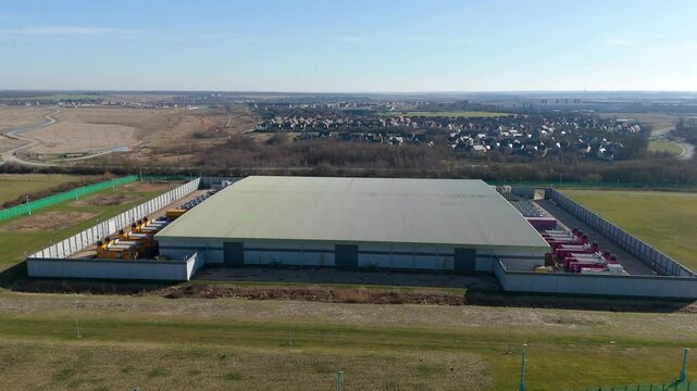 Aerial view of Data Centre Quantum computing technology modern era explore the cutting-edge technology and futuristic infrastructure in the UK 