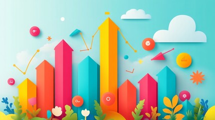 Fototapeta premium Vibrant Business Growth Visualization