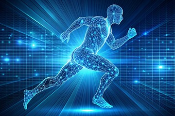 vector digital man running