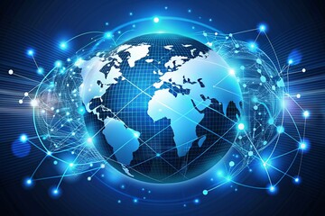 Futuristic global network technology vector