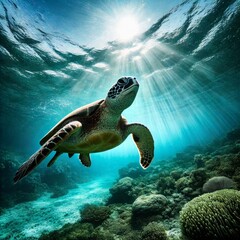 Obraz premium Peaceful Motion Beneath the Surface