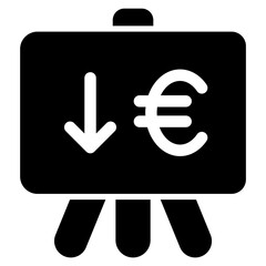euro down solid icon	