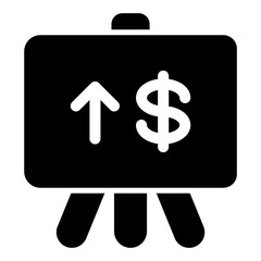 presentation with money growth solid  icon	