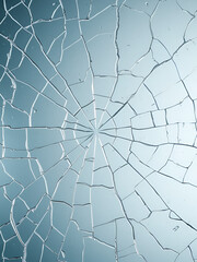 Obraz premium Cracked glass surface with intricate patterns and texture from impact.