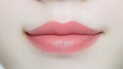 Fototapeta premium Close Up Of Glossy Pink Lips