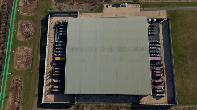 Aerial view of Data Centre Quantum computing technology modern era explore the cutting-edge technology and futuristic infrastructure in the UK 