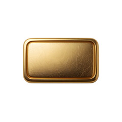 Gold Rectangle Button: 3D Render png