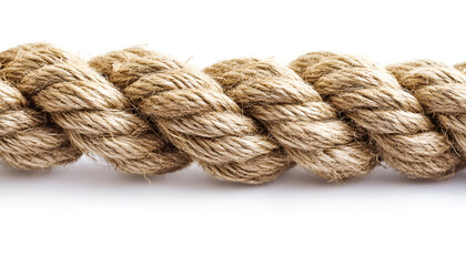 Fototapeta premium Hemp rope on white background. Organic material