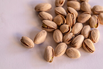 Pistachios On White background