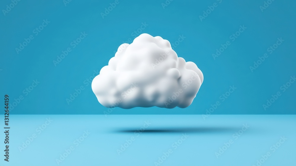 Poster cloud icon representing data security and encrypted data transfer concepts in digital space