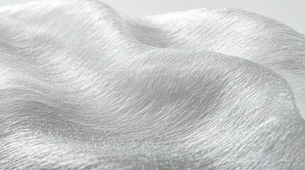 Soft, undulating white fabric, subtly textured with delicate, flowing fibers