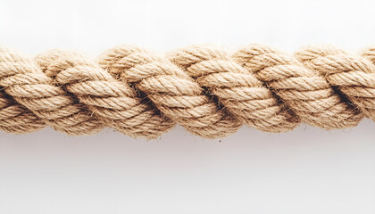 Hemp rope on white background. Organic material