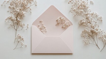 Elegant Blank Wedding Invitation Card Mockup