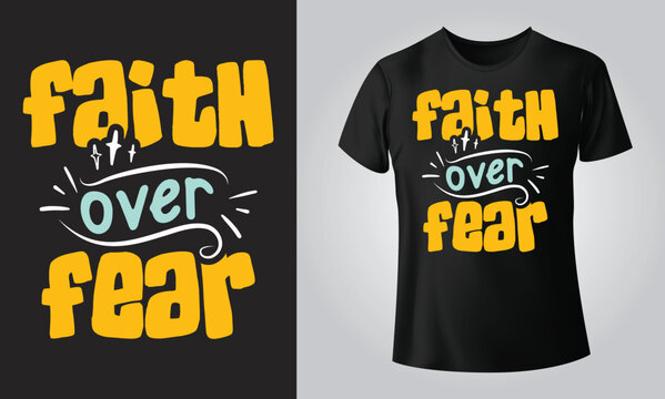 Faith Over Fear | Christian Quote Digital Design | DTF,  EPS | Cut File for Cricut, Silhouette | Inspirational Religious Art