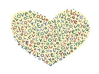 Heart I Love You Valentine's Day letters numbers line symbol logo print stamp tattoo