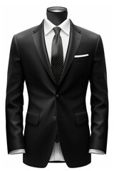Black formal suit with tie perfectly tailored for special events and occasions