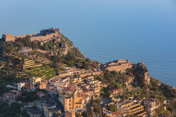 aerial view of Taormina, Italy