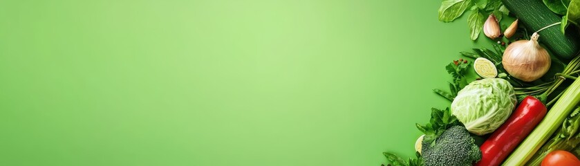 Fresh Ingredients for Thai Hot Pot Featuring Vegetables and Meat on a Green Background