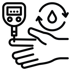 Glucose Test icon line vector illustration