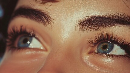 Close up of a woman's eyes and smile emphasizing the importance of eye contact and a genuine smile in social interactions