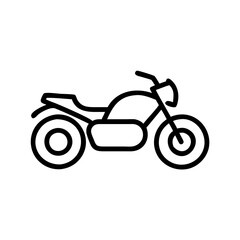 Motorcycle icon riding through open road, adventure concept