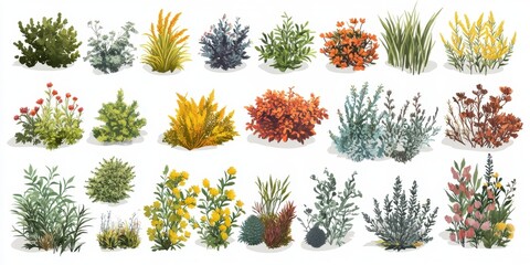 Colorful Plant Illustrations for Garden Design