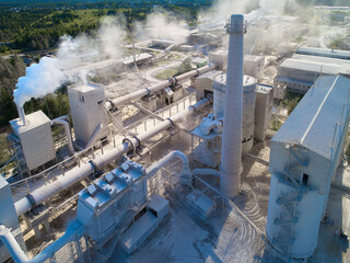 Rotating lime roasting furnace with air filtration at plant