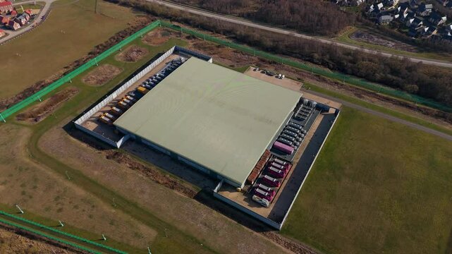 Aerial view of Data Centre Quantum computing technology modern era explore the cutting-edge technology and futuristic infrastructure in the UK 