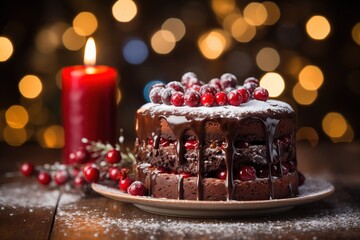 Sweet pie on a wooden table