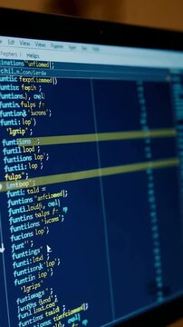 Code editor timelapse revealing dynamic programming workflow on monitor