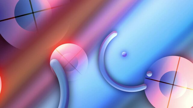Vibrant geometric shapes in a seamless loop. Animated background with a clean, minimalist pattern.