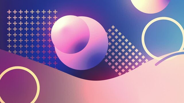 Vibrant geometric shapes in a seamless loop. Animated background with a clean, minimalist pattern.