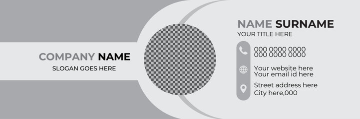 Email signature template design. Creative corporate mail business email signature banner.