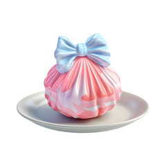 A Fluffy 3D Cartoon Candy Cake Isolated on Transparent Background