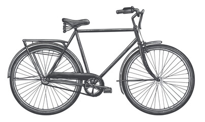 Vintage Retro Bicycle Engraving - Classic Velocipede Vector Art for Minimalist Design