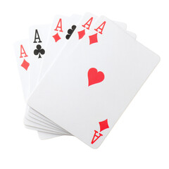 Obraz premium Five Aces Playing Cards - A Winning Hand . Transparent background PNG