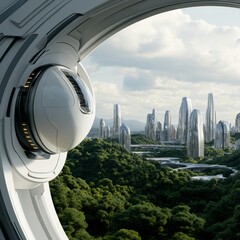 An AI-managed climate control system keeping a futuristic city in perfect harmony