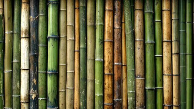 A green bamboo cane wall.