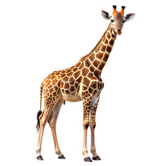 Fototapeta premium A beautiful Giraffe isolated, Transparent Background. PNG