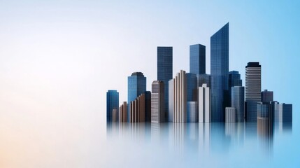 Fototapeta premium A city in constant transformation, buildings shifting based on data-driven architectural AI