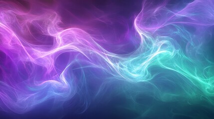 Fototapeta premium vibrant glowing cosmic ribbons, soft and abstract, high resolution, purple and teal gradients, fluid and sleek design, futuristic and modern, flowing and minimalistic