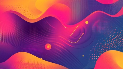 vibrant multicolor abstract design with geometric shapes and fluid patterns, energetic and playful, modern artistic concept, bold futuristic feel