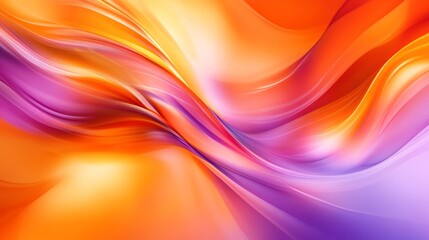 Obraz premium vibrant orange and purple abstract background with smooth flowing gradients and dynamic waveforms, artistic and futuristic, modern and energetic concept
