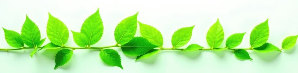 Fototapeta premium Fresh green leaf isolated on white background, green, foliage